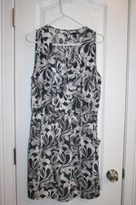 Gap Women's Lightweight Tiered Dress Blue/White Pattern, Size Medium