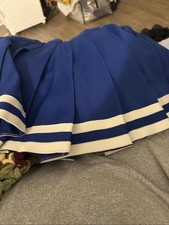 Blue White Pleated Cheerleader Skirt Schoolgirl Mini Uniform