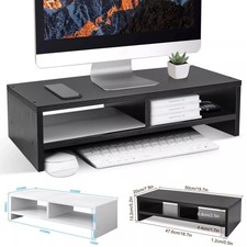 Computer Desktop Monitor Stand Laptop TV Display Screen Shelf Rack Riser UK