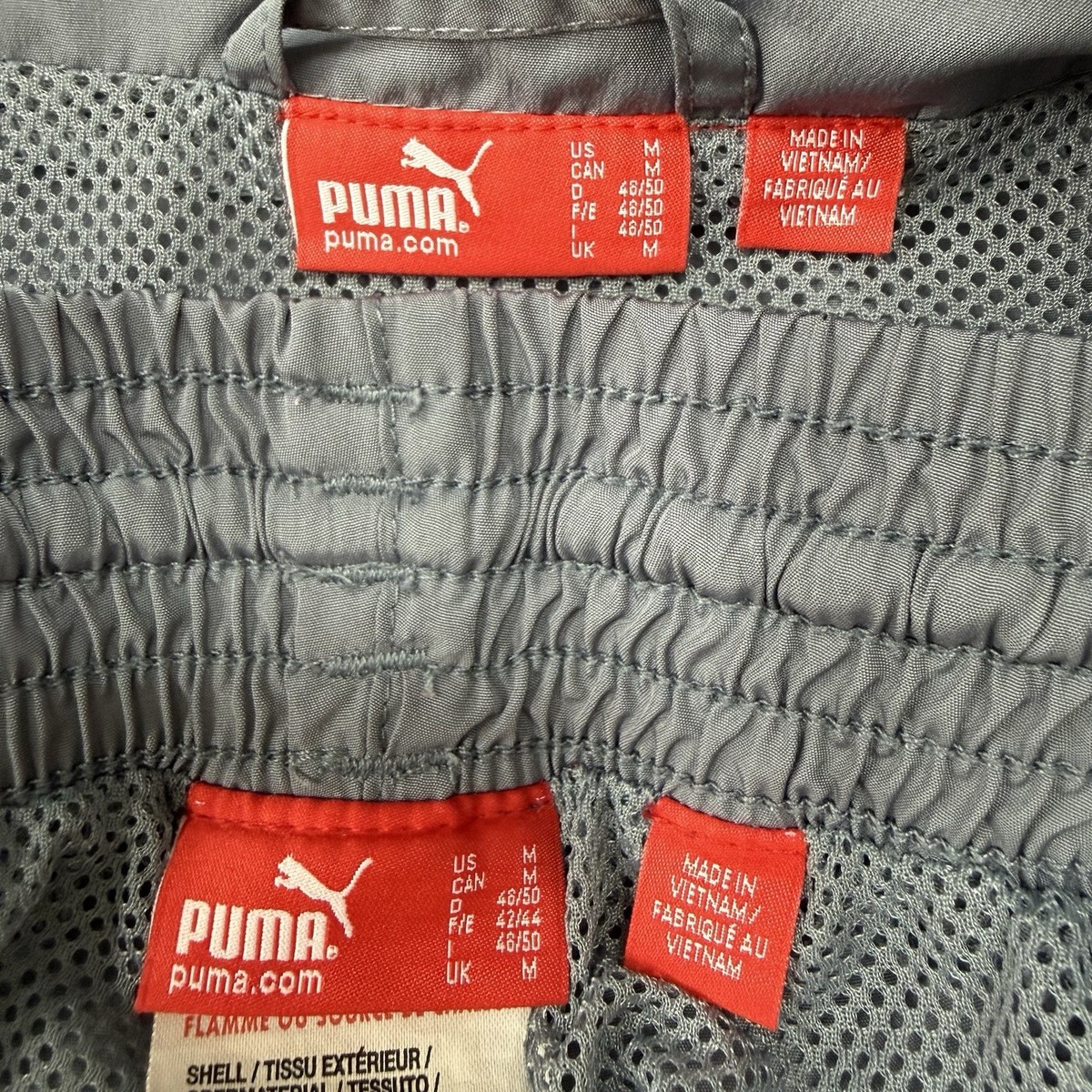 Vintage Puma 90s Y2K Light Blue Navy Sport Track Suit Jacket Pants 