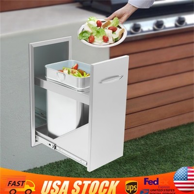 Stainless Steel Pull Out Trash Can Under Cabinet Waste Bin Kitchen Trash Can