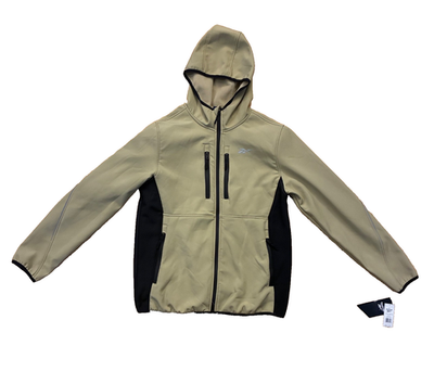 Reebok フード付き ジャケット M 美品 Reebok Mens Polyester Zip Up Jacket Coat Size M Tan Sand Black