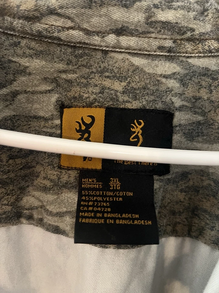 3XL Browning Mossy Oak Camo Button Up Shirt - Image 4 of 4