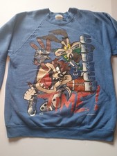 Looney Tunes VTG 90s Sweatshirt Blue Taz  Wile E. Coyote Sz L