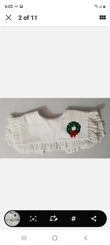 The Children's Hour By Jan Briggs Embroidered Reversible Holiday Dress Collar  - Image 3 of 4