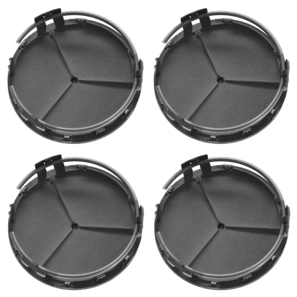 Juego de 4 tapacubos centrales de rueda cromados y negros elevados OEM para Mercedes Benz nuevos Foto 4 de 4