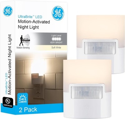 Motion Sensor Night Light, Plug into wall, 40 Lumens, Soft White, UL-Certified,
