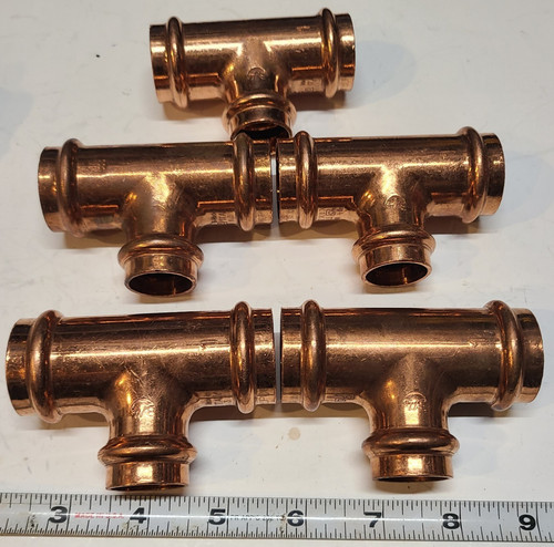 5 Pk NEW Copper Tee Press 1" x 1" x 3/4"