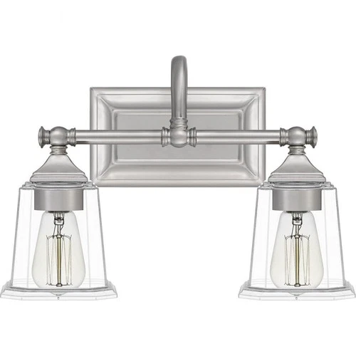 Nicholas 2 Light Transitional Bath Vanity - 10 Inches high-Brushed Nickel Finish - Picture 2 of 12