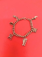 Vintage Sterling Silver Charm Bracelet B'Ham 1978 30.3g 6 Charms Harp Dragon
