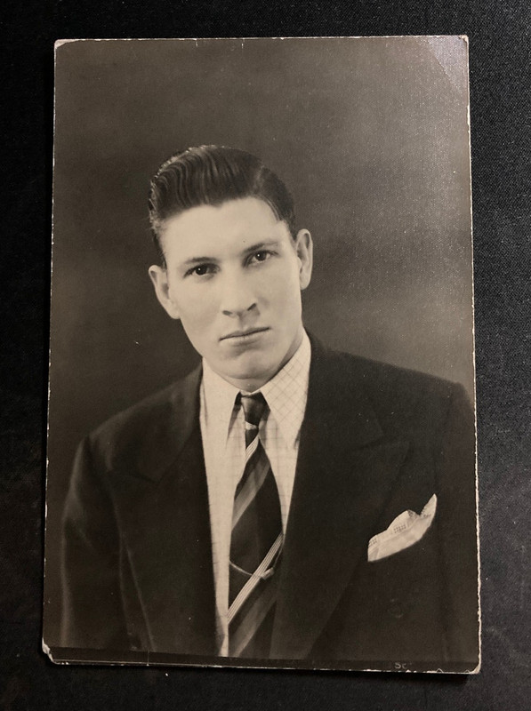 Vintage Found Photo 1940s Handsome Man Wearing Suit & Tie Formal Wear