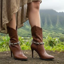 Damski srebrny metalowy łańcuszek bransoletka na buty 2 szt. charm na buty biżuteria czaszki motocyklista