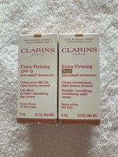 Clarins Extra-Firming with Collagen Day + Night 2 x 5 ml samples. FREE P & P