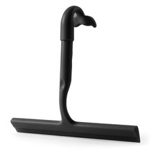Shower Squeegee for Glass Doors, 10-Inch Silicone, 10 x 8 Inch, Black
