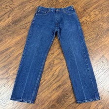 VINTAGE Levis 505 Jeans Mens 32 Straight Leg Mid Rise Dark Wash Denim 90s USA