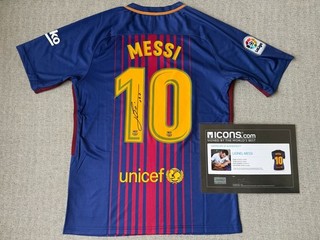 Lionel Messi Signed FC Barcelona 2017/18 Home Autographed Jersey. ICONS COA