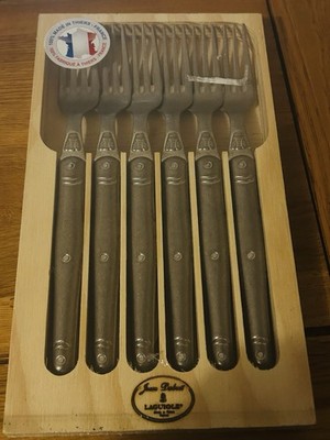 Jean Dubost Laguiole 6-teiliges Silber Gabel Set Französisches Besteck UVP 51£ Verpackt