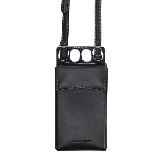 Alexander McQueen The Grip Leather Phone Case Card Holder Shoulder Bag Black JP