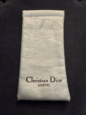 Vintage Christian Dior Sunglasses Case Pouch Silver Lunettes De Soleil 15