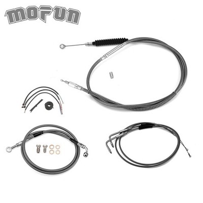 Black Non-ABS Extended Handlebar Cable Kit For Harley Softail 08-14 12''-14'' Bar
