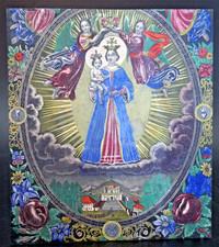 sehr schönes großes Gnadenbild Albendorf, Schlesien 1820/40 handcoloriert