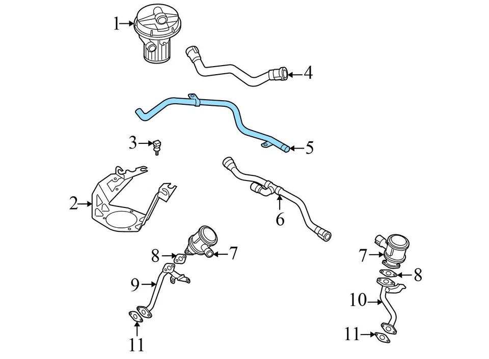 AUDI A8 QUATTRO 2004-2010 4,2 L - Válvula EGR / MANGUERA BOMBA DE AIRE SECUNDARIA Foto 3 de 4