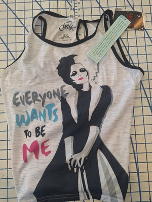 Cruella Movie Girls 14/16 White Tank Top Disney Everyone Wants to Be Me