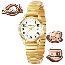 Timever Damen Armbanduhr Quarzuhr Analog mit Edelstahl Zugarmband,Datum,großen Z