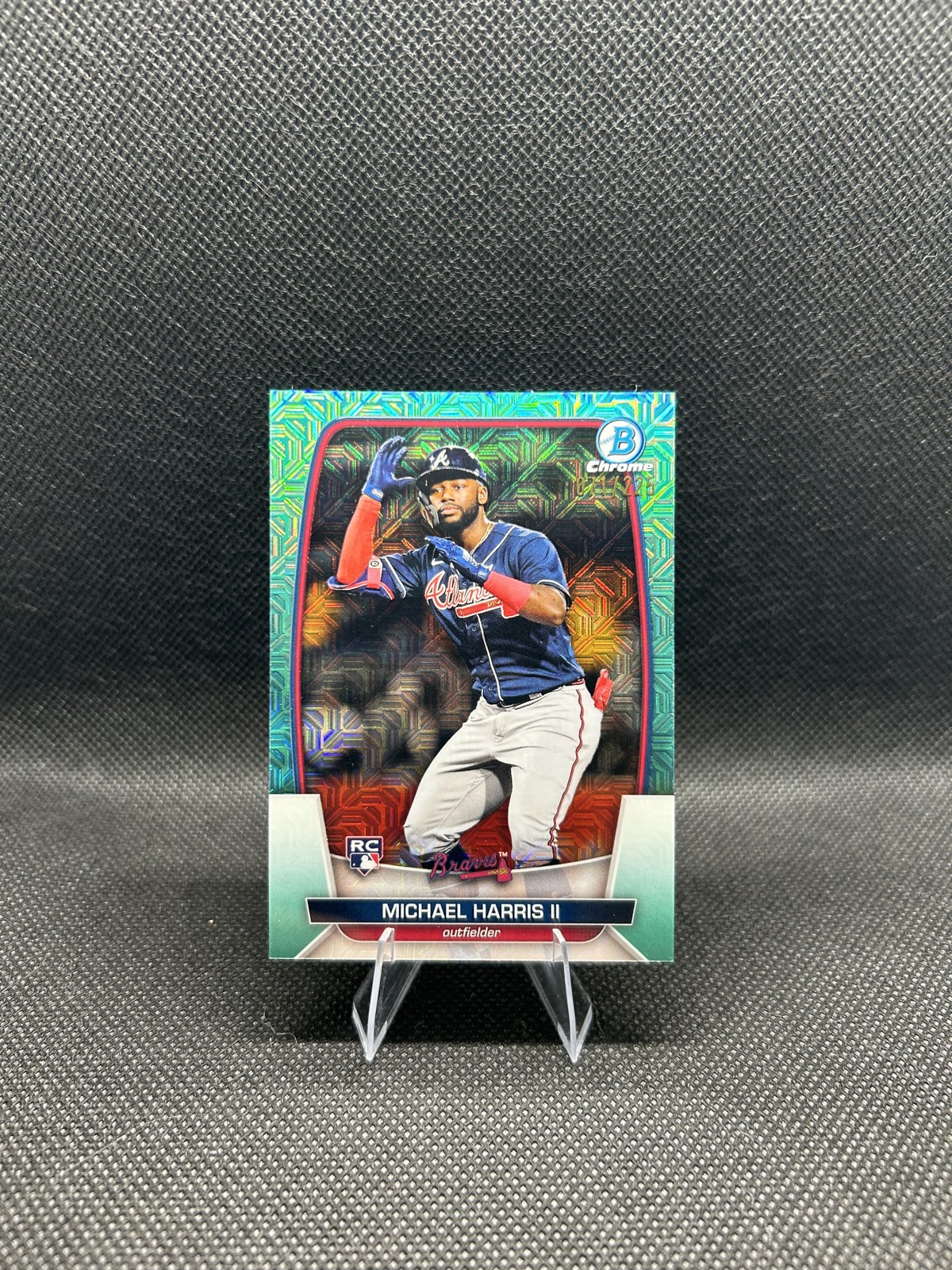 2023 Bowman - Michael Harris II #76 Chrome Aqua Mojo Refractor /225 (RC)