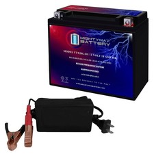 Mighty Max YTX20L-BS Battery Replaces Polaris 550 XP, X2 09  12V 4Amp Charger