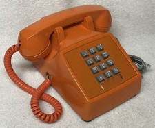 Téléphone de bureau vintage WESTERN ELECTRIC CS2500DMG ORANGE bouton poussoir tonalité tactile