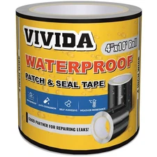 VIVIDA Waterproof Patch and Seal Tape, 4" × 10' Waterproof Tape for Outdoor Use,