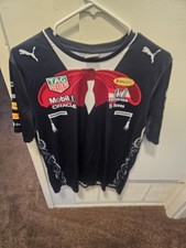 Red Bull Racing Shirt Mens L Gray F1 Formula 1 Honda Sponsors Puma 2021