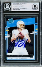 Justin Herbert Auto Signed 2020 Donruss Clearly Rated RC RR-JH Chargers Beckett