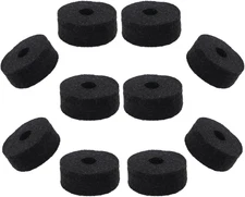 Pack of 10 Round Soft Black Cymbal Stand Felt Washer, Drum Felts Replacement, En