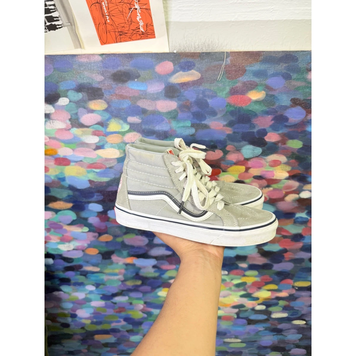 Vans Sk8-Hi MLB New York Yankees Gray High Top Sneakers 721356 Men\'s Sz 8.0 Vans Sk8 Hi Shoes NY Yankees 9.5 Vans Shoes | Mercari main image 4