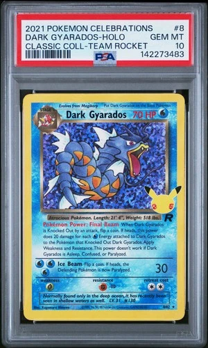 2021 POKEMON CELEBRATIONS CLASSIC COLLECTION #8 DARK GYARADOS-HOLO PSA 10