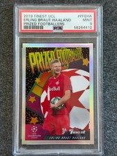 2019-20 TOPPS FINEST UEFA ERLING HAALAND PRIZED FOOTBALLERS ROOKIE CARD PSA 9. rookie card picture