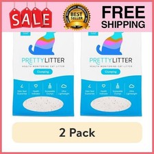  2 pack PrettyLitter Clumping Health Monitoring Cat Litter, Unscented, 10 lb