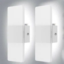 2x Modern Square LED Wall Light Up Down Lamp Indoor Home Sconce Lighting Fixture