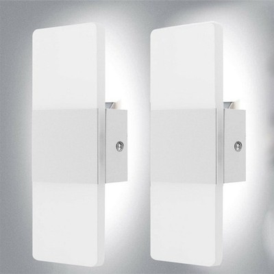 2x Modern Square LED Wall Light Up Down Lamp Indoor Home Sconce Lighting Fixture