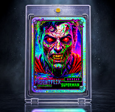 Fright Flix - Superman *UNDEAD* Holo Trading Card Fan Art Print *MINT* Signed