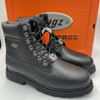 #ad #ad Lugz Pro Tech Steel Toe Black Work Boots Slip Resistant Men’s Size 12 D New $54.99