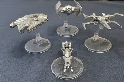 Mattel Star Wars 2016 Hot Wheels Set Of 4 Figurines With Flight Stands