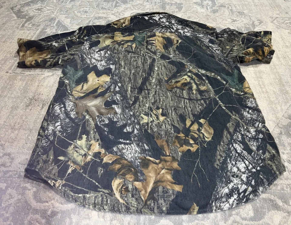 Mossy Oak Break Up Camo Button Down Shirt Short Sleeve Mens Sz XL Heavier Weight - Image 4 of 4