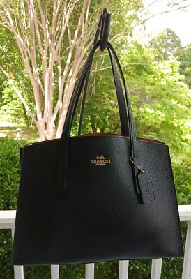 COACH / トートバッグ/レザー/BLK/25137 Coach 25137 Black Charlie Carryall Triple Compartment Shoulder
