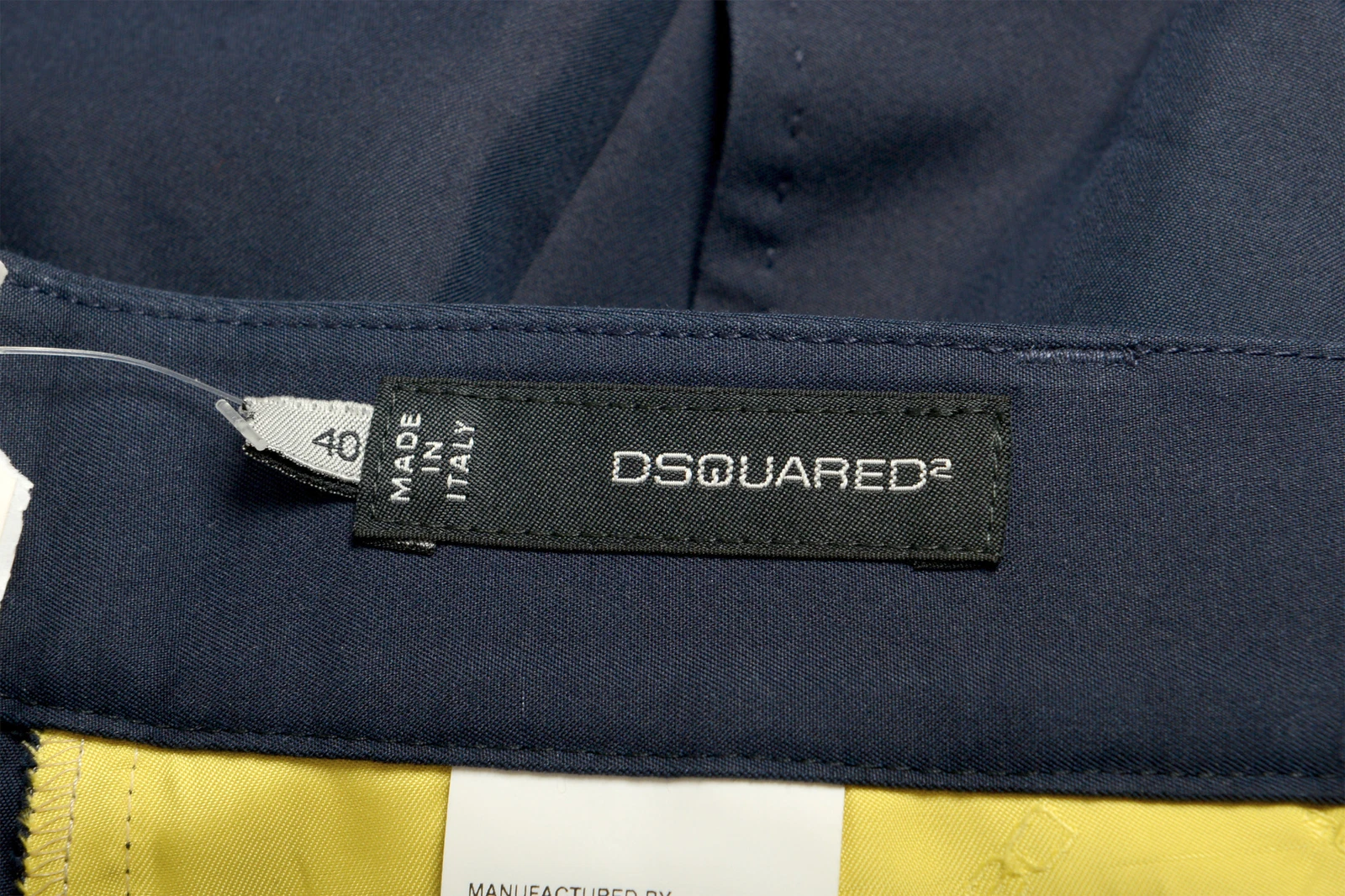 Dsquared2 Pantaloni donna blu navy seta gamba dritta US S IT 40