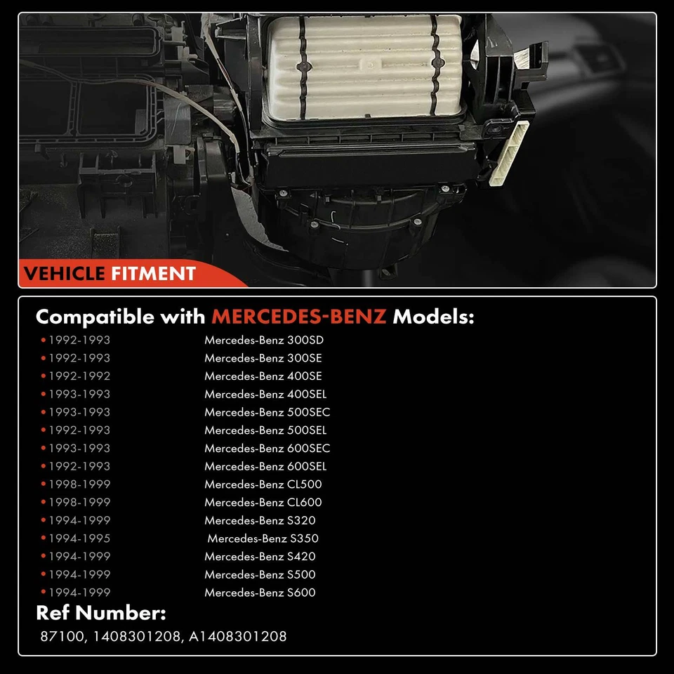 Conjunto de motor soplador con regulador para Mercedes-Benz S320 S420 S600 S500 300SD Foto 3 de 4