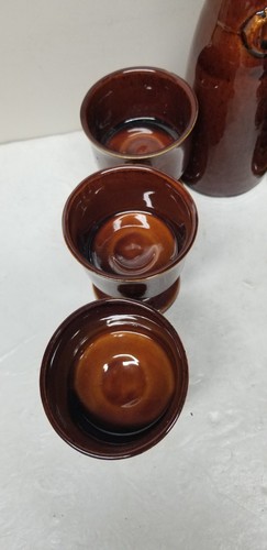 7 JARRAS Y COPAS DE CERÁMICA DE BARRO HALL BROWN DE COLECCIÓN - Imagen 6 de 8