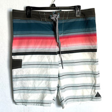 Trinity Board Shorts Pronto Men's Size 34 Pocket Striped Multi Color Swim Suit
